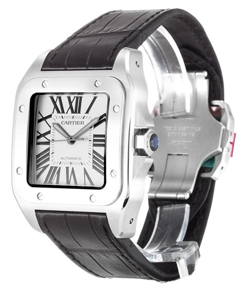 cartier santos 100 chronograph diamond replica|cartier santos 100 for sale.